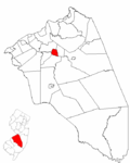 Map of Burlington County highlighting Mount Holly Township